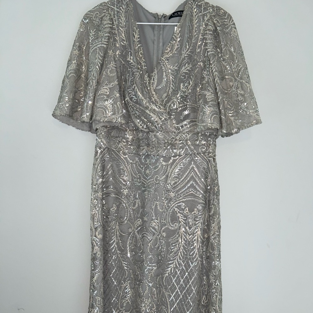 Ralph Lauren Silver Evening Gown